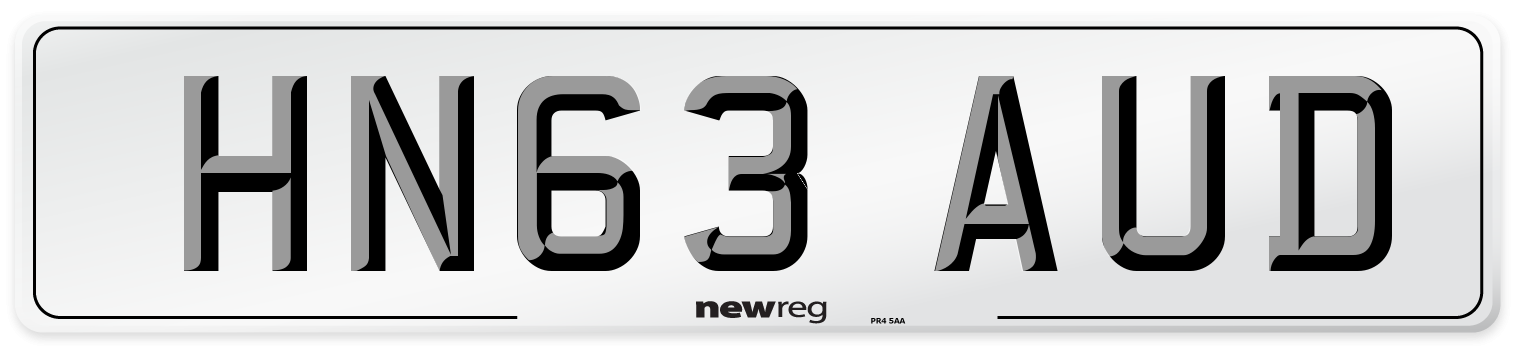 HN63 AUD Number Plate from New Reg